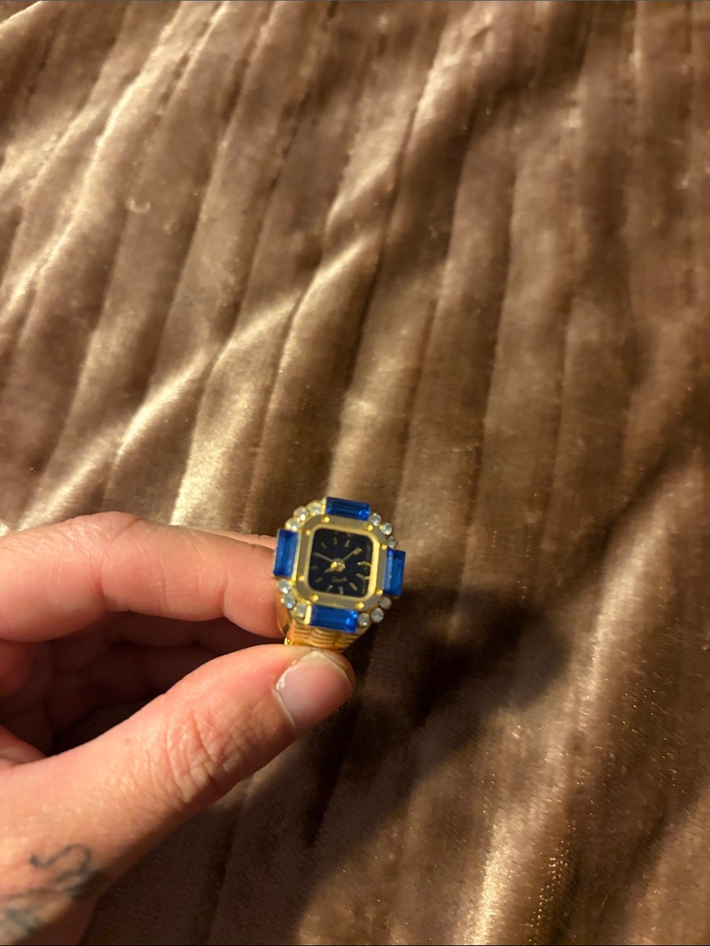 Gold-Tone Blue Accent Ladies Watch